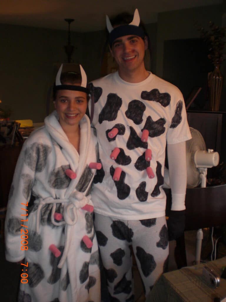 Juls & Goob Dressed Like Cows