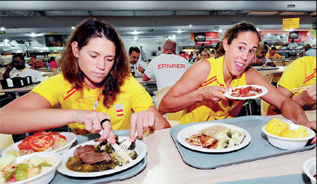 Free food in Olympic cafeteria for athletes