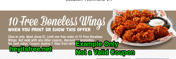 Hooters Birthday Freebie