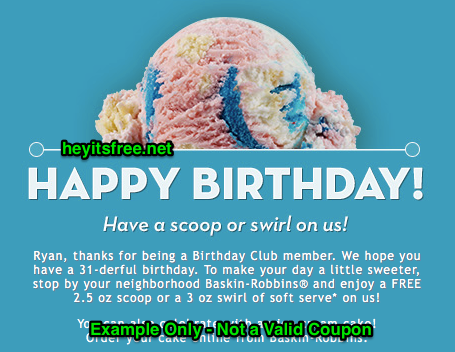 Baskin Robbins Birthday Freebie