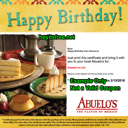 Abuelo's Birthday Freebie