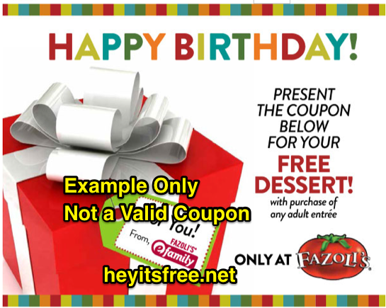 Fazoli's Birthday Freebie