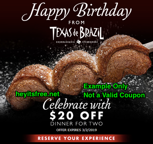 Texas de Brazil Birthday Freebie