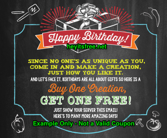 Flat Top Grill Birthday Freebie