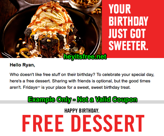 TGI Fridays Birthday Freebie