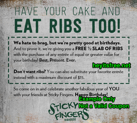 Sticky Fingers Birthday Freebie