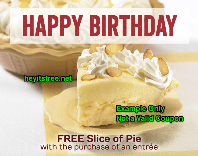 Marie Callender's Birthday Freebie Pie