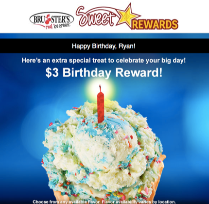 Bruster's Birthday Freebie