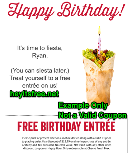 Chevys Fresh Mex Birthday Freebie