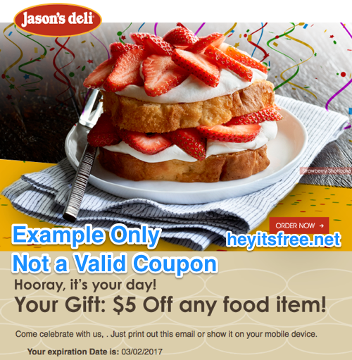 Jason's Deli Birthday Freebie