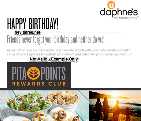 Free Daphne's California Cafe Birthday Freebie