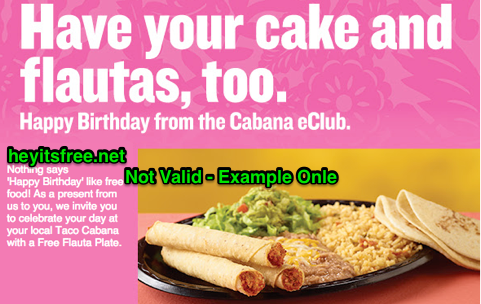 Taco Cabana Birthday Freebie