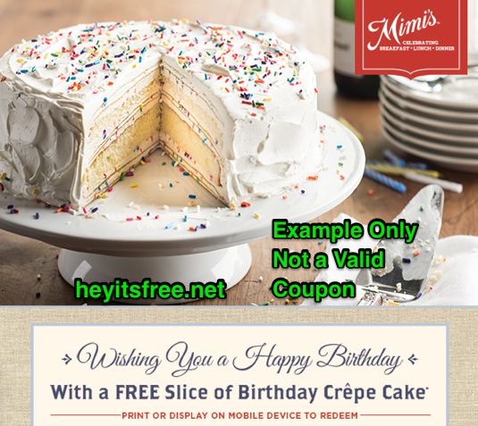 Mimi's Cafe Birthday Freebie