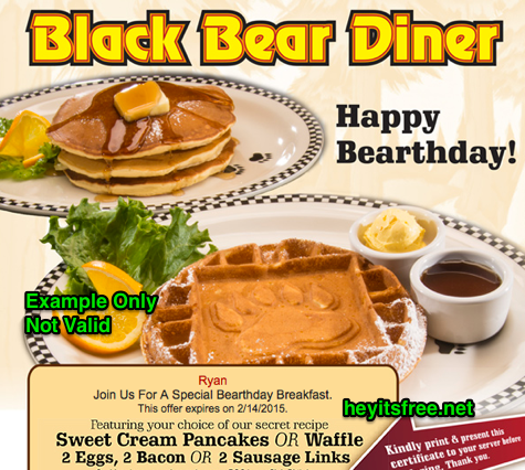 Black Bear Diner Birthday Freebie