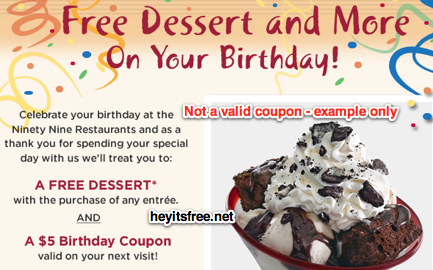 Ninety Nine Birthday Freebie