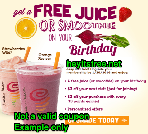 Jamba Juice Birthday Freebie