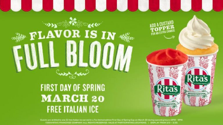 Free Rita's Italian Ice First Day Spring