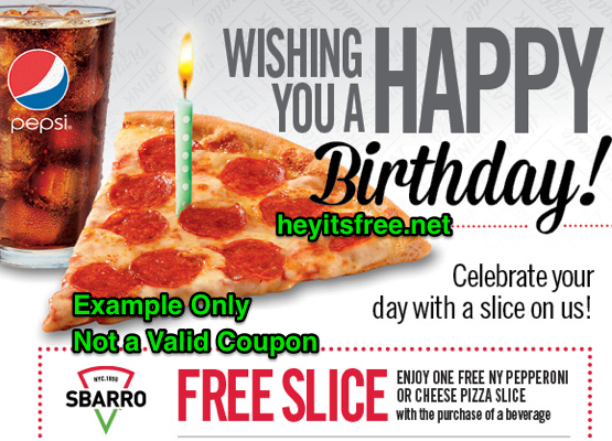 Sbarro Birthday Freebie