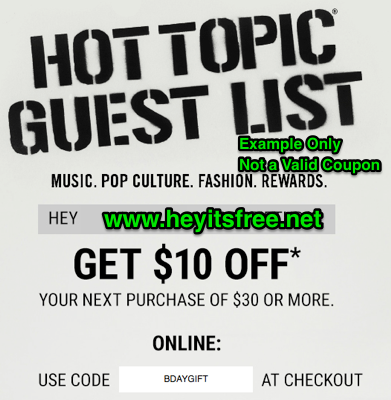 Hot Topic Birthday Freebie