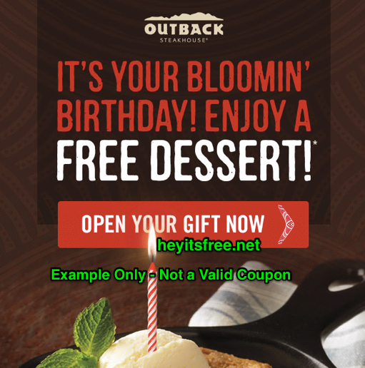 Outback Steakhouse Free Birthday Food