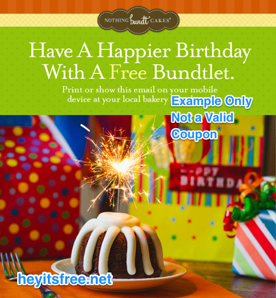 Nothing Bundt Cakes Birthday Freebie