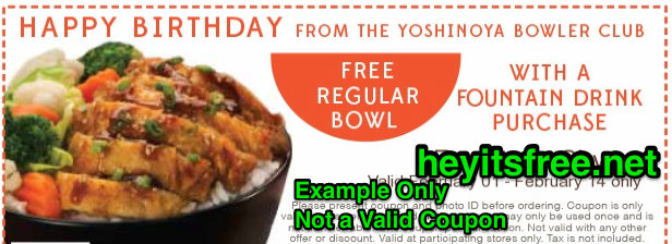 Yoshinoya Birthday Freebie