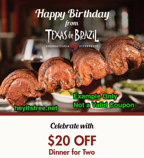 Texas de Brazil Birthday Freebie