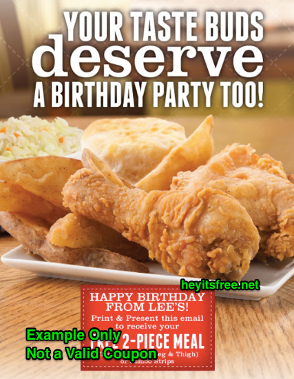 Lee's Famous Recipe Chicken Birthday Freebie • Hey, It's Free!