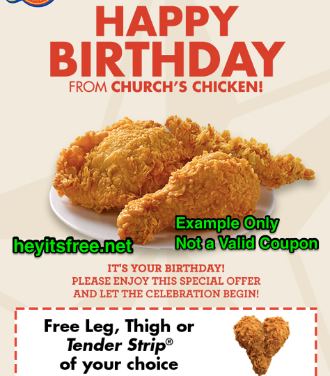 Church's Chicken Birthday Freebie