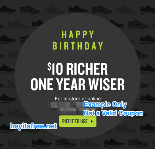 nike birthday coupon