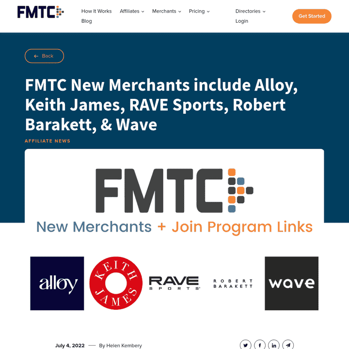 FMTC New Merchants Weekly Listing