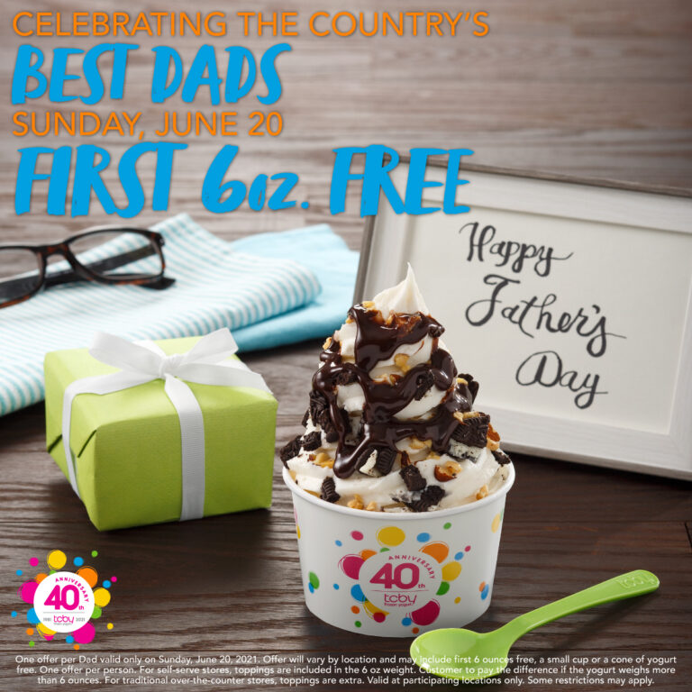 Free TCBY Yogurt for Father's Day