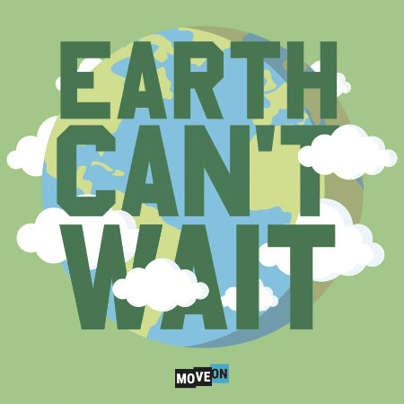 Free Earth Can't Wait Sticker