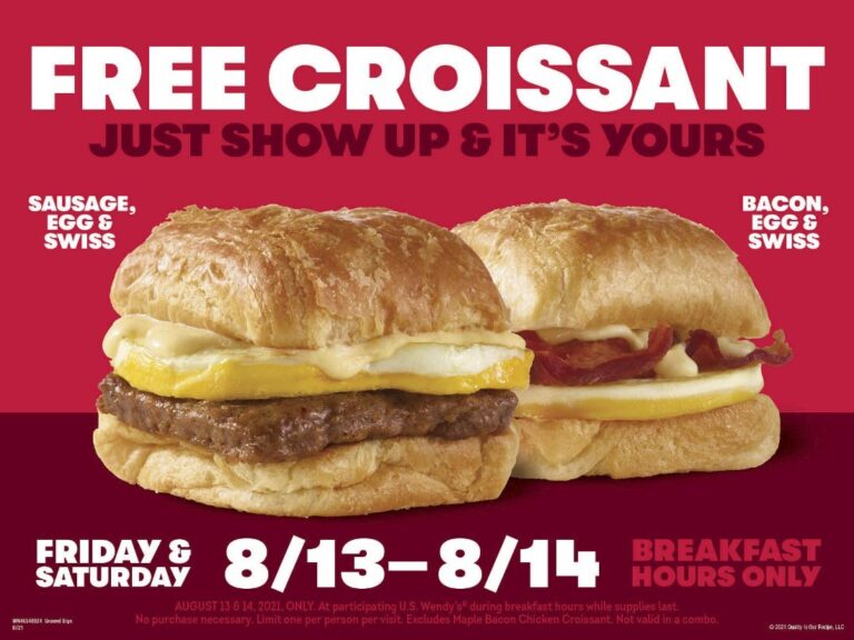 Free Wendys Breakfast Croissant