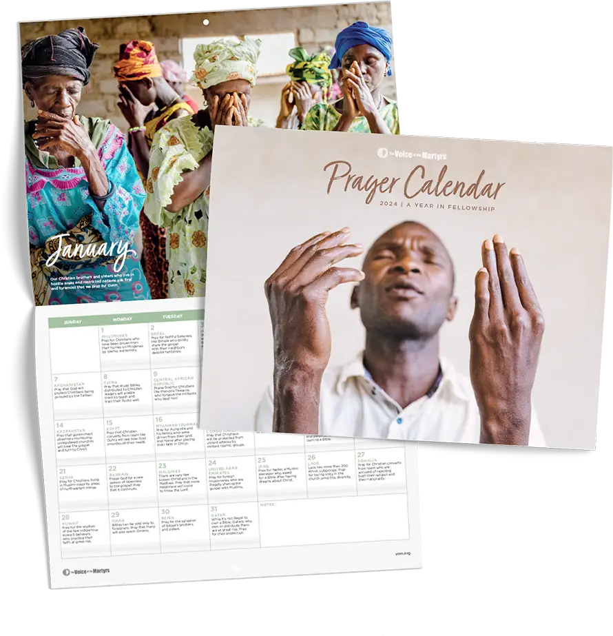 Free Voice of the Martyrs Prayer 2024 Calendar