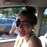 She hurt her eye, so I made her wear an eyepatch