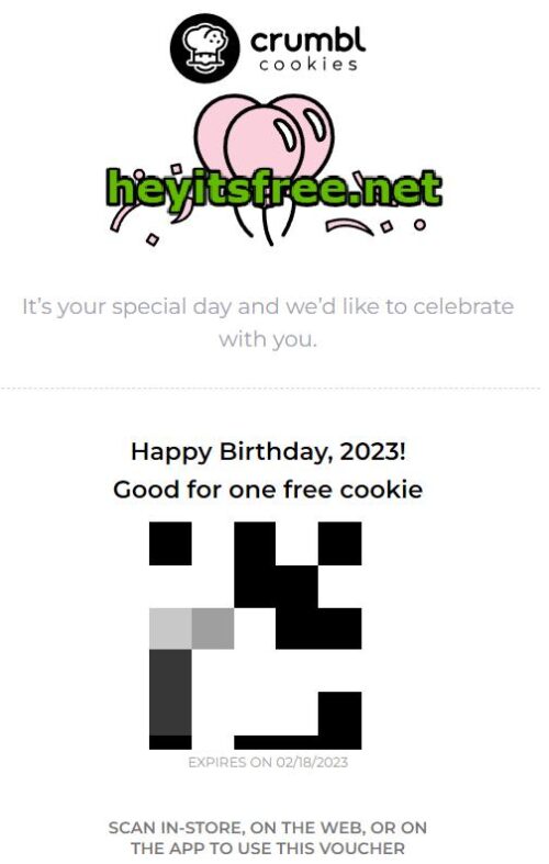 Crumbl Cookies Birthday Freebie Cookie