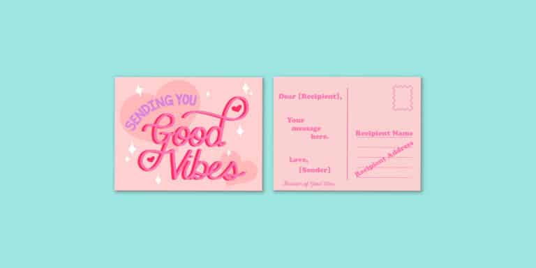 Free Good Vibes Postcard