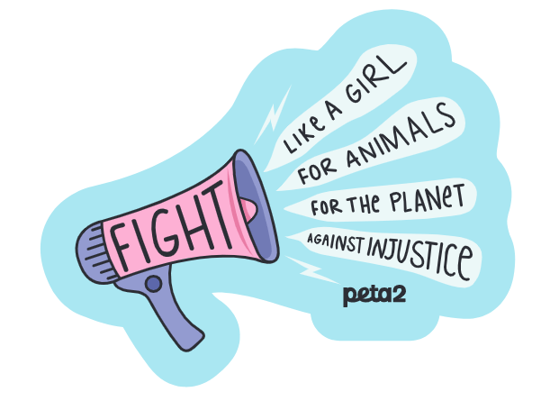 Free PETA Fight Like a Girl Sticker
