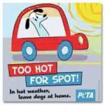 Free PETA Too Hot For Spot Window Decal
