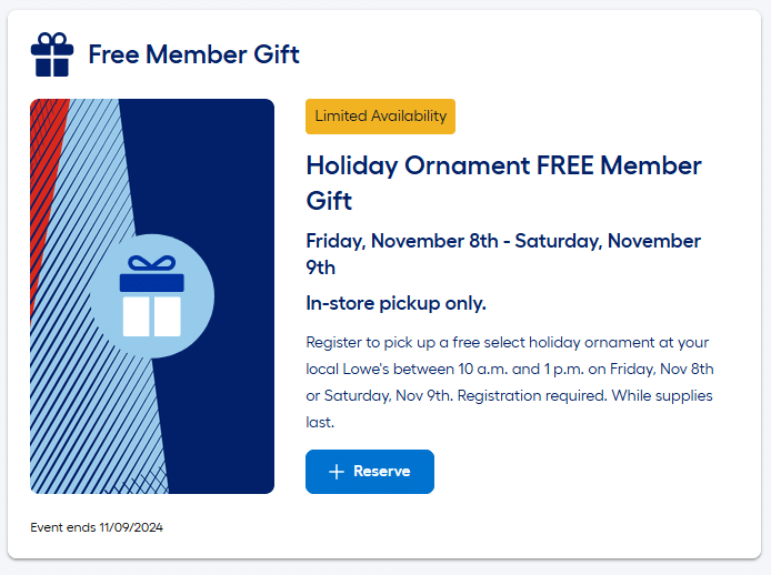 Free Lowe's Holiday Ornament
