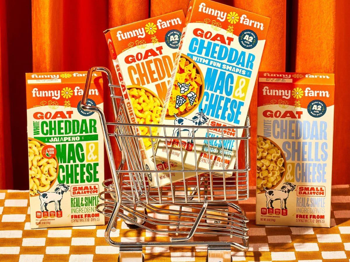 Free Funny Farm Goat Cheddar Mac & Cheese at Whole Foods