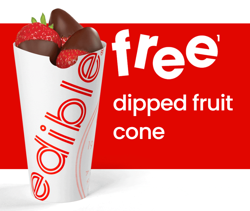 Free Chocolate Dipped Fruit Cone
