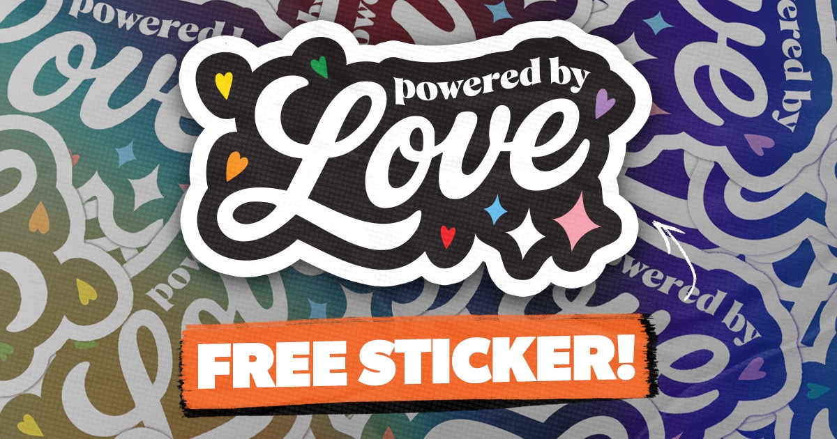 Free Powered By Love Sticker