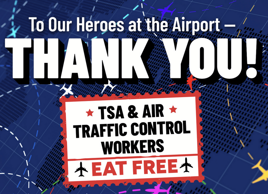 TGI Fridays: Free Meals for TSA and Air Traffic Control Workers During Government Shutdown