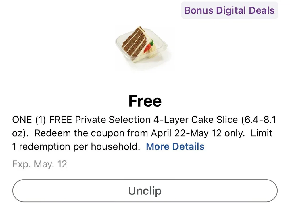 Free Kroger 4-Layer Cake Slice (6.4-8.1 oz)